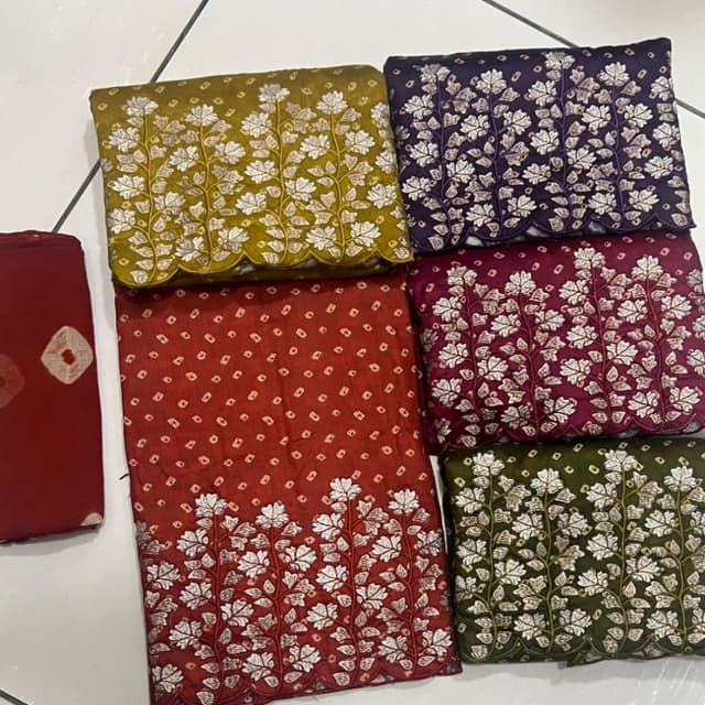 Olive Green, Purple, Maroon, and Dark Green with Silver and Gold accents Fabric