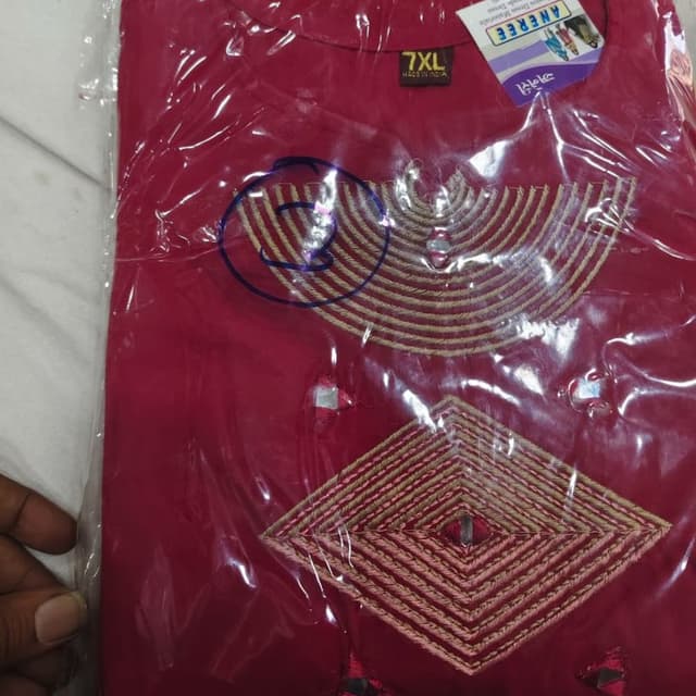 Red with gold and pink embroidery Korti (Indian top)