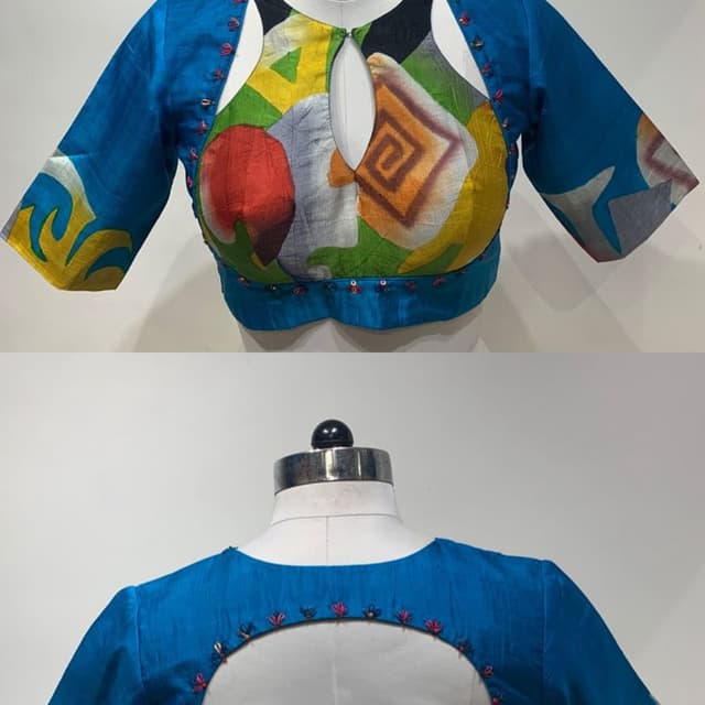 Blue, Multi-color Blouse