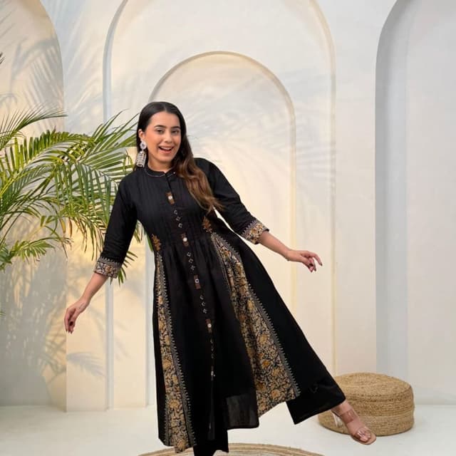 Black, Gold, Beige Kurti