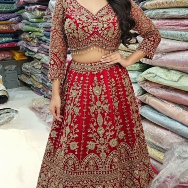 Red and Gold Lehenga Choli