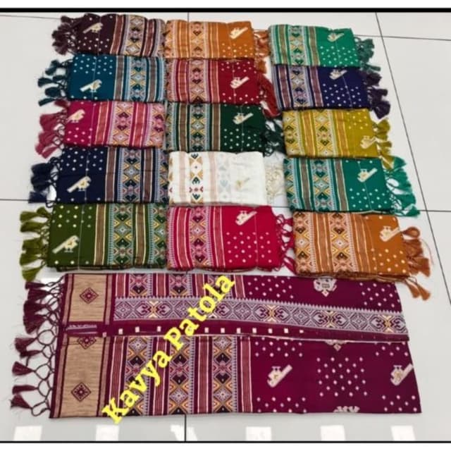 Various, including maroon, teal, green, orange, white, and navy, with accent colors like gold and cream Stole or Scarf