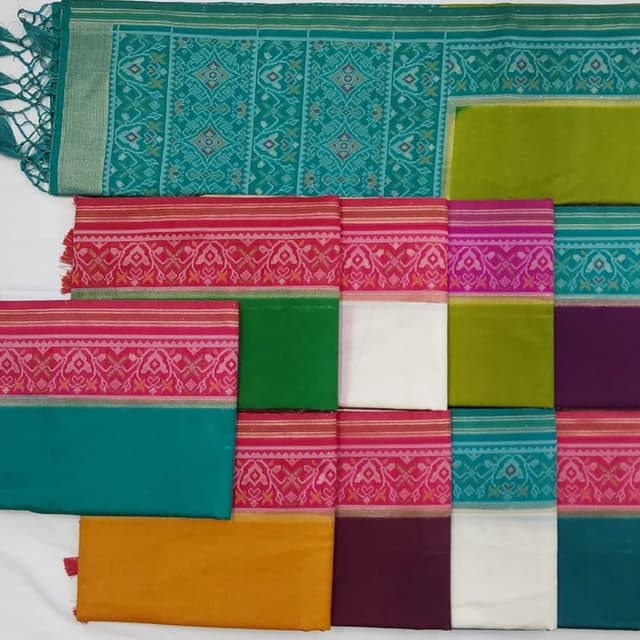 Teal, Pink, Red, Gold, Green, White, Yellow, Maroon Saree