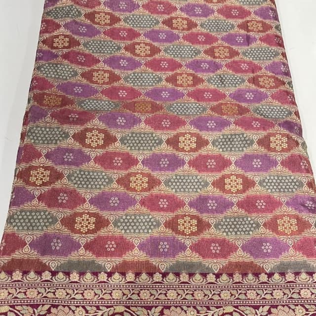 Burgundy, Purple, Gold, and Gray Fabric