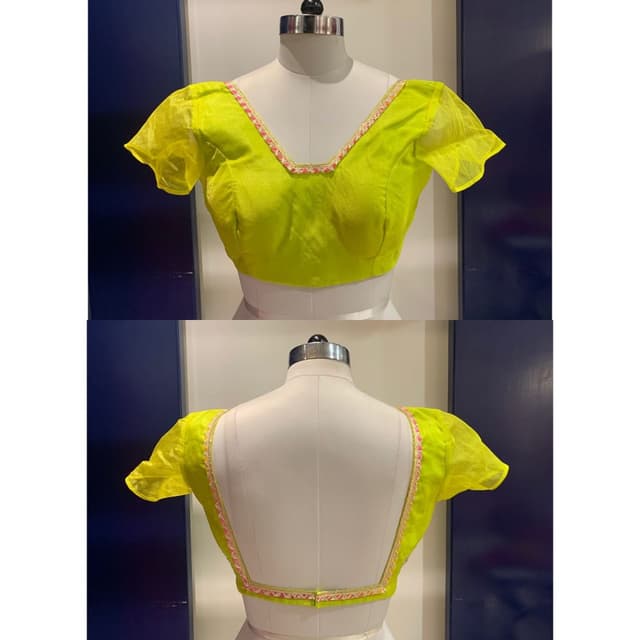 Neon Green and Pink Blouse