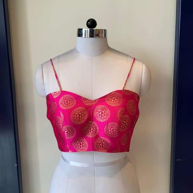 Hot Pink and Gold Blouse