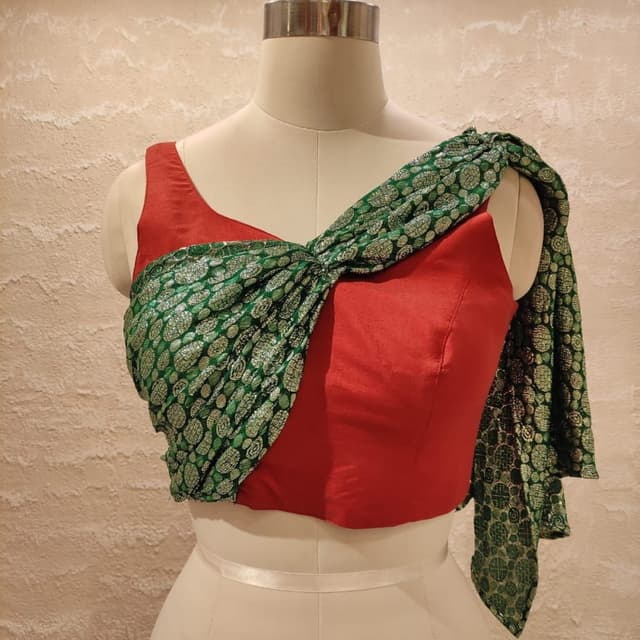 Red and Green Blouse