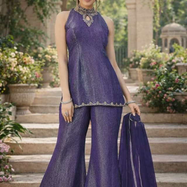 Shades of Purple Sharara Suit