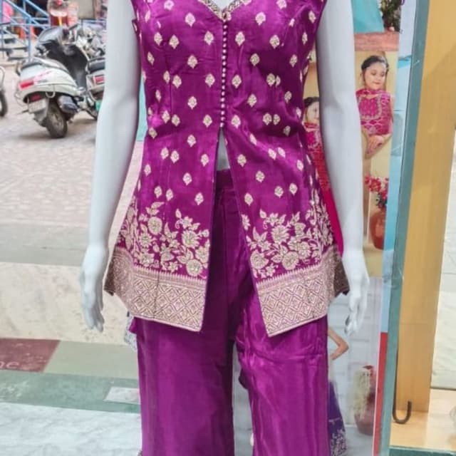 Purple and Gold Salwar Suit