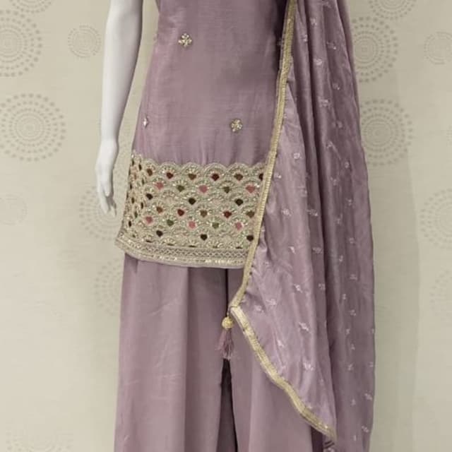 Lavender and Gold Salwar Kameez