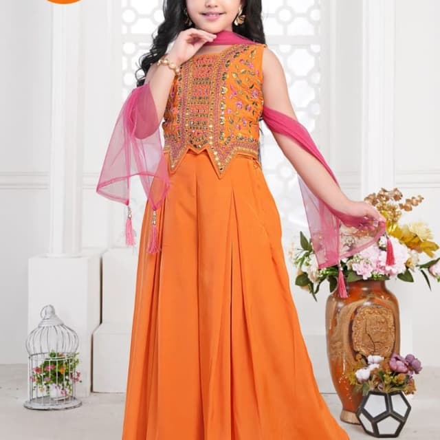 Orange and Pink Lehenga Choli