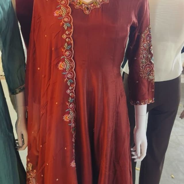 Red, Gold, Green, Pink Anarkali Suit