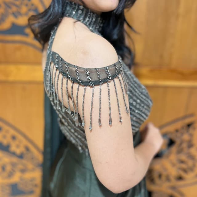 Silver, gray, and dark green Dress