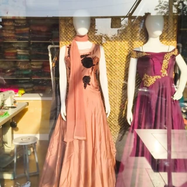 Peach with Black accents Dress