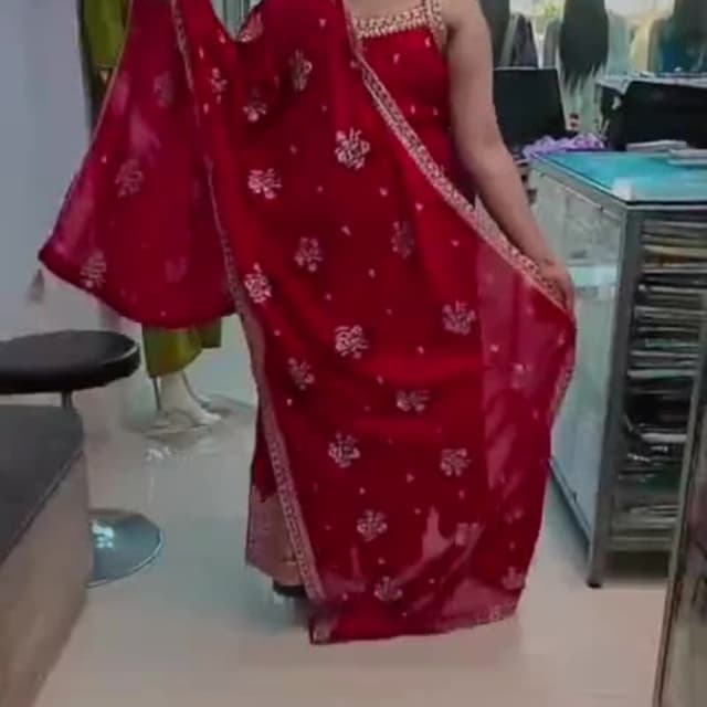 Red, Gold Salwar Kameez with Dupatta