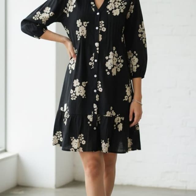 Black and Beige Dress