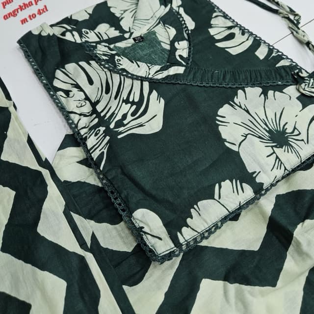 Dark Green and White Dress