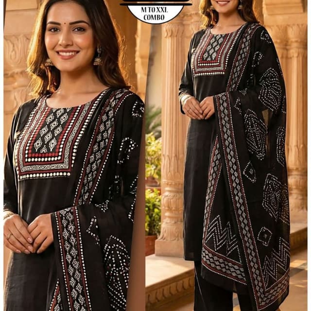 Black, White, and Maroon Salwar Suit