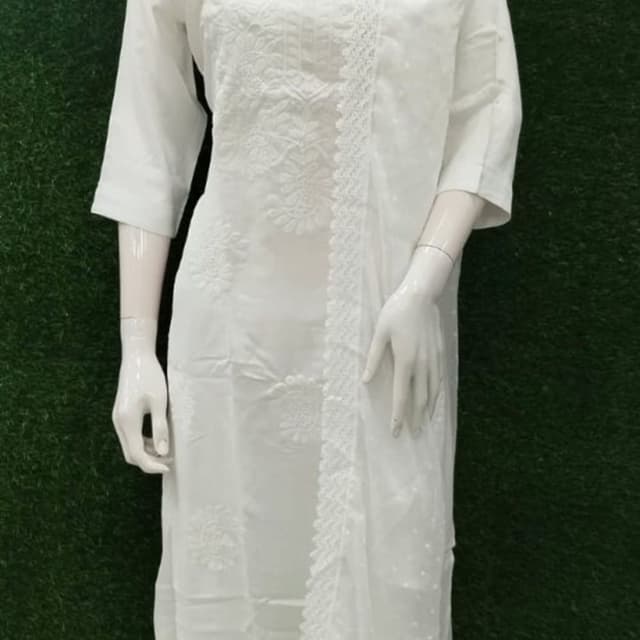 White Kurta with Dupatta