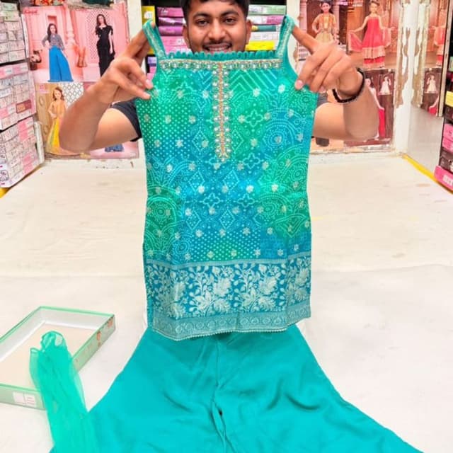 Teal, Green Salwar Kameez