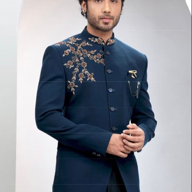 Navy Blue and Earth Tones Jacket