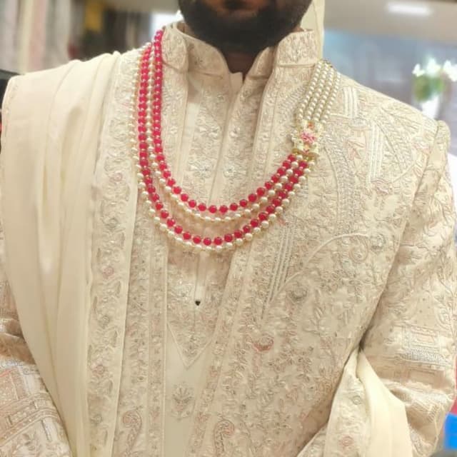 Ivory, Pink Sherwani
