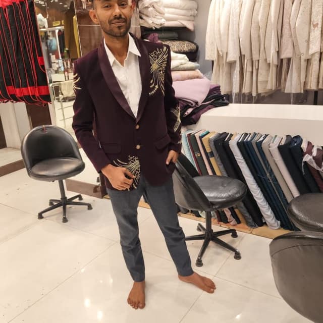 Burgundy and Gold Blazer