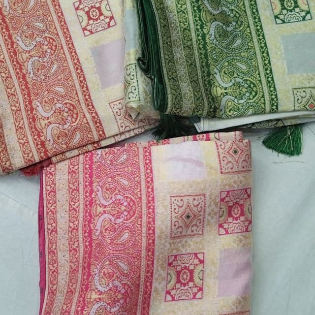 Yellow, Red, Green, Pink Saree