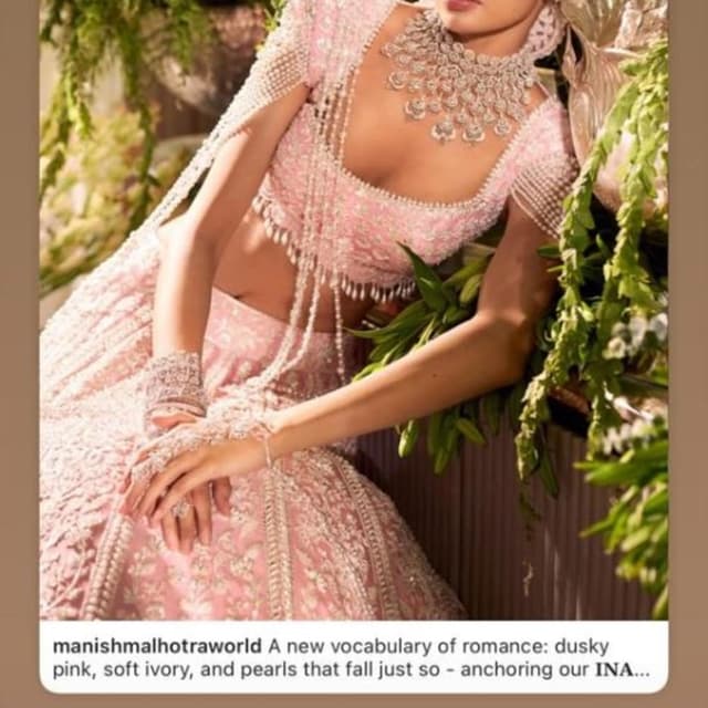 Dusky Pink and Soft Ivory Lehenga Choli