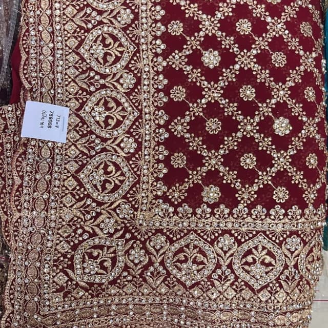 Maroon and Gold Saree