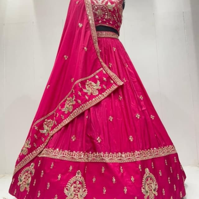 Magenta, Gold Lehenga Choli