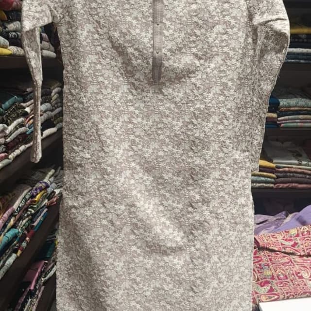 Mauve and White Kurta