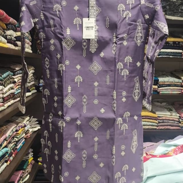 Purple and White Kurta