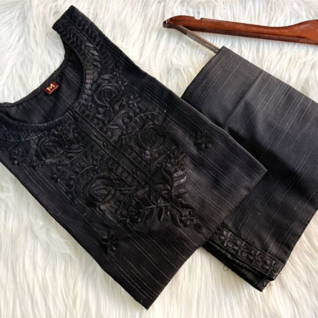 Black Kurta and Pants Set