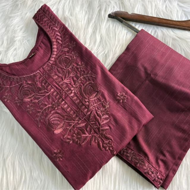 Maroon Kurta with Pant Set