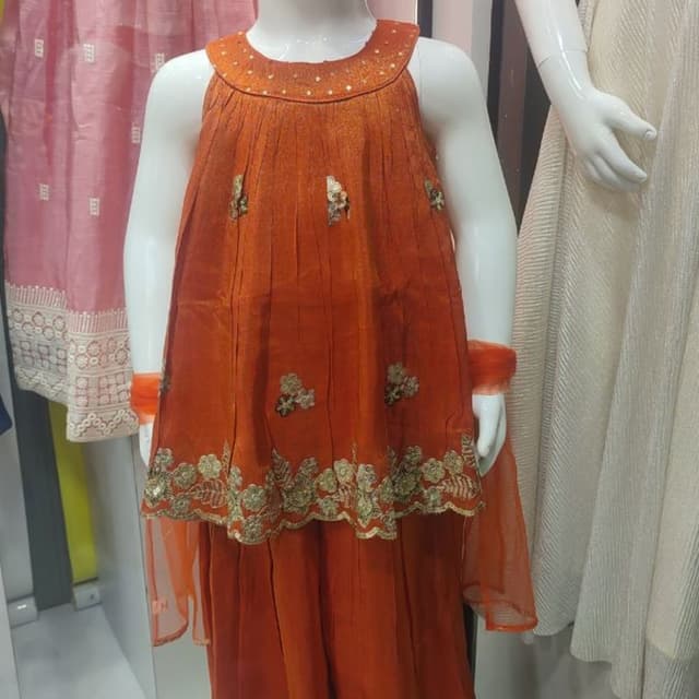 Orange and Gold Sharara Set