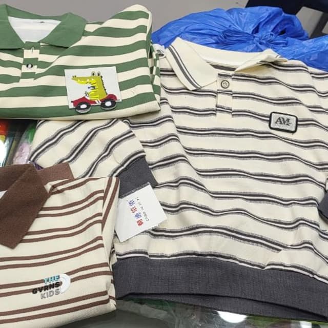 Green and White, Cream and Black, Brown and White Polo Shirt
