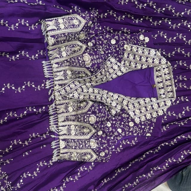 Purple and Silver Lehenga Choli