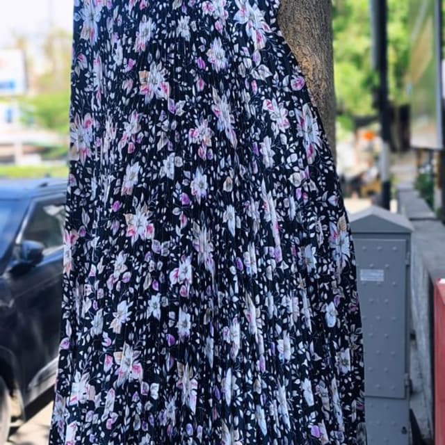 Black, White, Pink, Purple Skirt