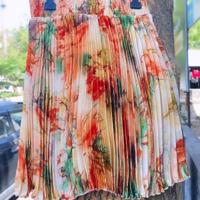 Orange, Red, Green, White, Yellow Skirt