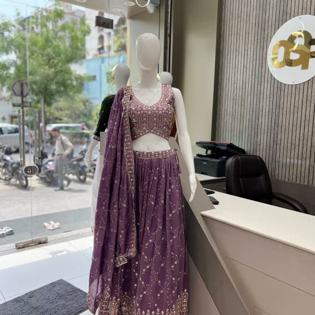 Purple with gold and pink accents Lehenga Choli