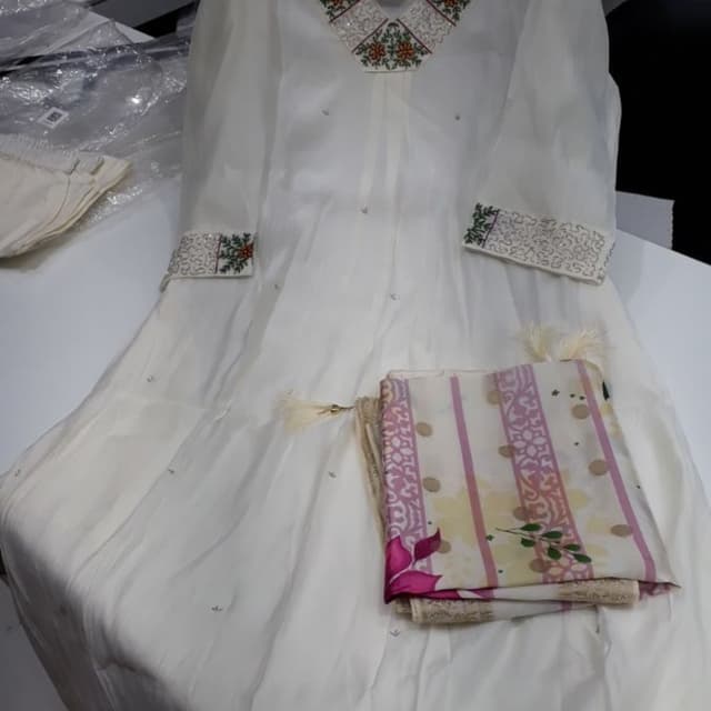 White, Green, Red, Pink, Yellow, Gold Anarkali Suit