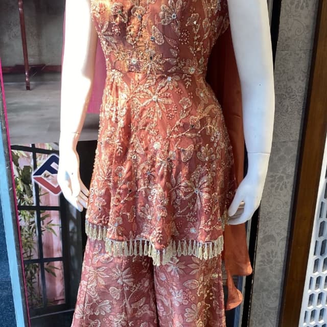 Rust, Gold, Copper Sharara Set