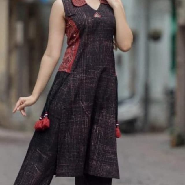 Black, Maroon, Red Kurta and Palazzo Set
