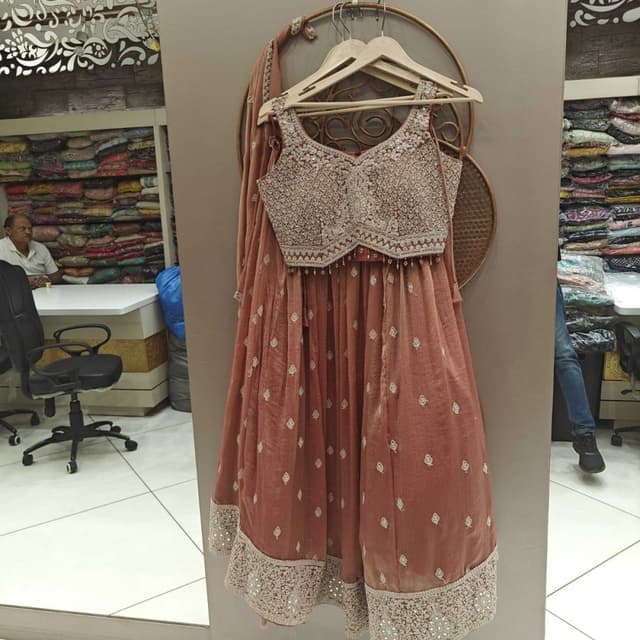 Rosewood with silver embellishments Lehenga Choli