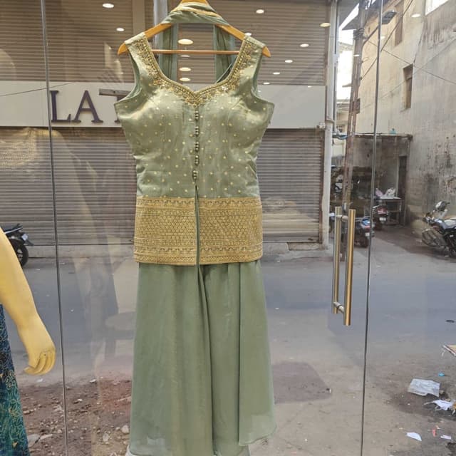Sage Green and Gold Lehenga Choli