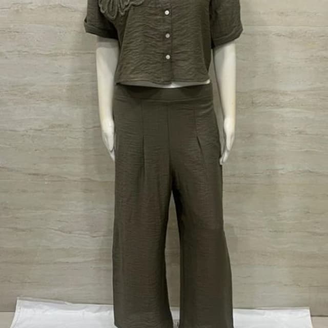 Olive Green Co-ord Set (Top and Pants)