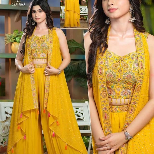 Yellow Lehenga Choli with Jacket