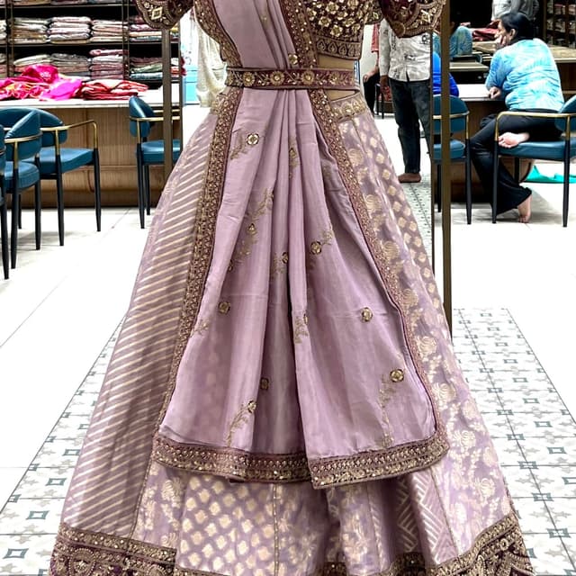 Lavender, Gold, Maroon Lehenga Choli