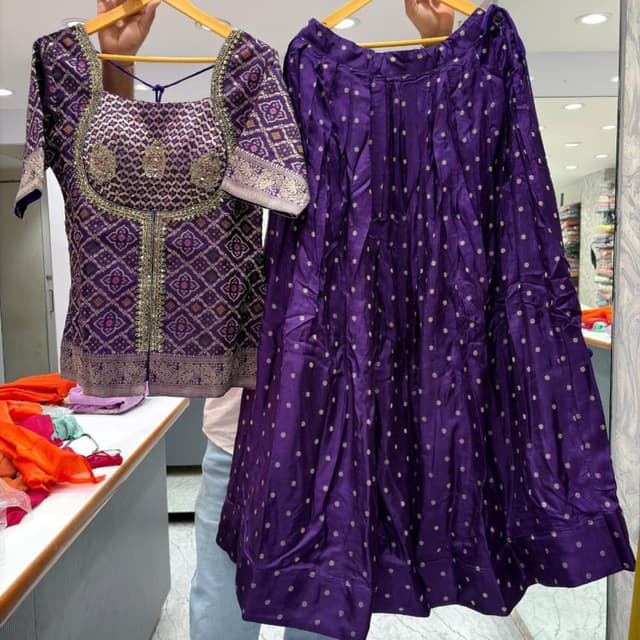 Deep Purple with Gold/Silver Accents Lehenga Choli